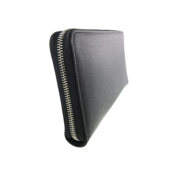 Louis Vuitton Leather Taiga Wallet Noir Zippy Black NM Organizer Long - Picture 1 of 6
